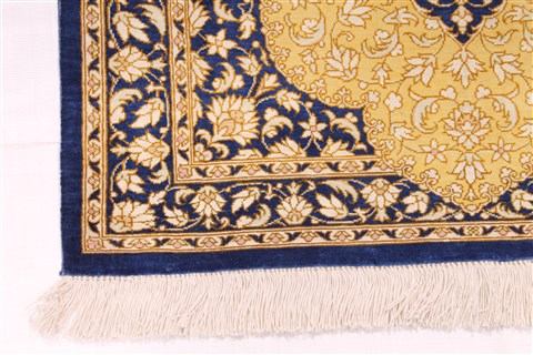 Qum Beige Square Hand Knotted 110 X 26 Area Rug 254-29898 Image 1