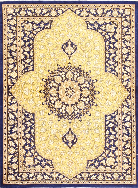 Qum Beige Square Hand Knotted 110 X 26 Area Rug 254-29898 Image 0