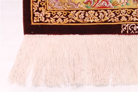 Qum Beige Hand Knotted 21 X 31 Area Rug 254-29900 Image 1