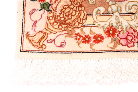 Tabriz Beige Hand Knotted 21 X 30 Area Rug 254-29906 Image 1