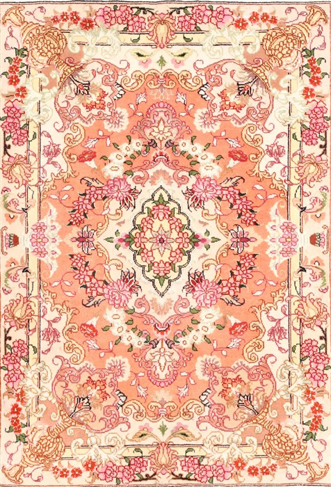 Tabriz Beige Hand Knotted 21 X 30 Area Rug 254-29906 Image 0