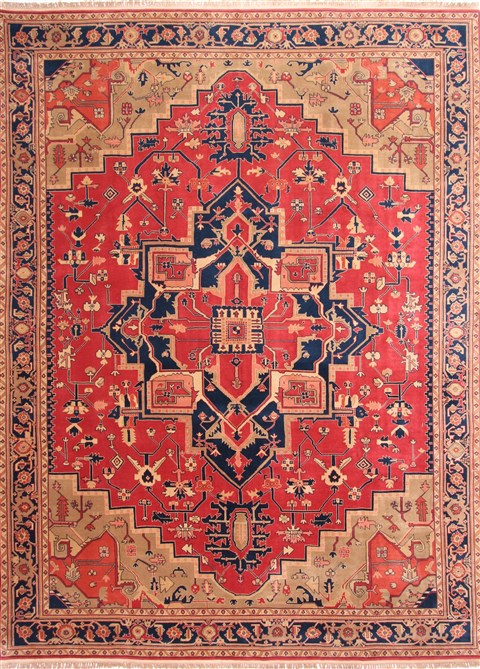 Serapi Blue Hand Knotted 90 X 120 Area Rug 254-29908 Image 0