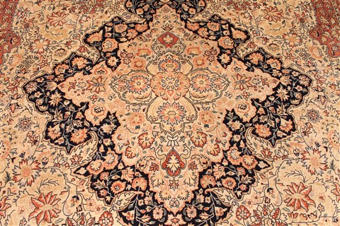 Tabriz Beige Hand Knotted 90 X 120 Area Rug 254-29913 Image 2