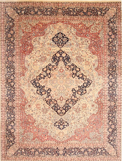 Tabriz Beige Hand Knotted 90 X 120 Area Rug 254-29913 Image 0