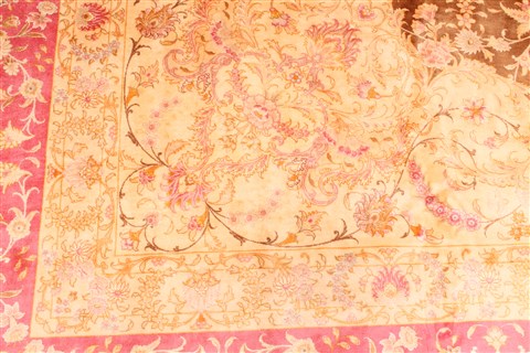 Tabriz Beige Hand Knotted 127 X 156 Area Rug 254-29921 Image 4