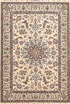 Chinese Hereke Beige Rectangle 2x3 ft Silk Carpet 29931