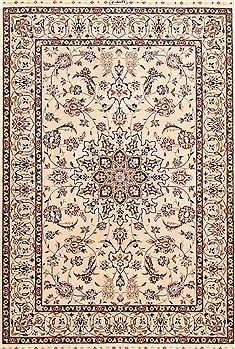 Hereke Beige Hand Knotted 2'0" X 3'1"  Area Rug 254-29931