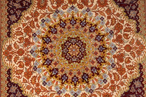 Qum Beige Hand Knotted 27 X 41 Area Rug 254-29937 Image 2