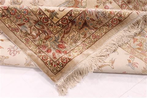 Qum Beige Runner Hand Knotted 33 X 130 Area Rug 254-29938 Image 11