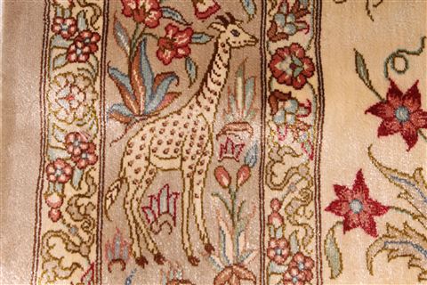 Qum Beige Runner Hand Knotted 33 X 130 Area Rug 254-29938 Image 12