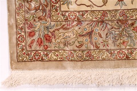 Qum Beige Runner Hand Knotted 33 X 130 Area Rug 254-29938 Image 1