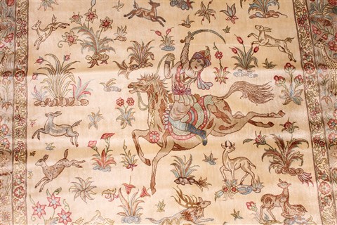 Qum Beige Runner Hand Knotted 33 X 130 Area Rug 254-29938 Image 2
