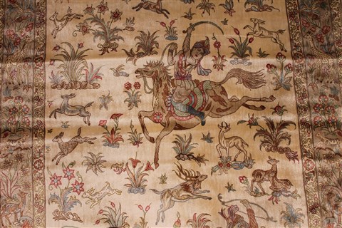 Qum Beige Runner Hand Knotted 33 X 130 Area Rug 254-29938 Image 3