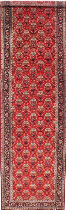 Tabriz Beige Runner Hand Knotted 33 X 118  Area Rug 254-29939 Image 0