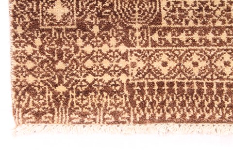 Modern Beige Runner Hand Knotted 26 X 140 Area Rug 254-29940 Image 1