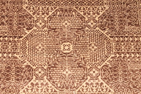 Modern Beige Runner Hand Knotted 26 X 140 Area Rug 254-29940 Image 2
