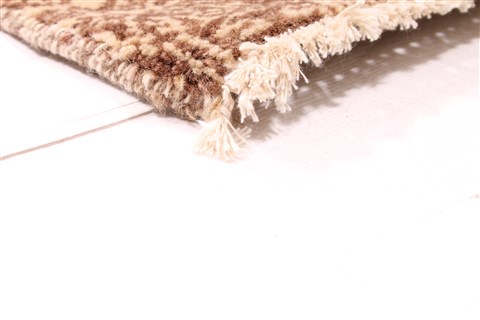 Modern Beige Runner Hand Knotted 26 X 140 Area Rug 254-29940 Image 4