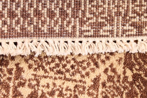 Modern Beige Runner Hand Knotted 26 X 140 Area Rug 254-29940 Image 6