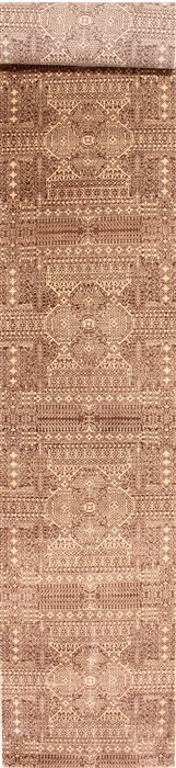 Modern Beige Runner Hand Knotted 26 X 140 Area Rug 254-29940 Image 0