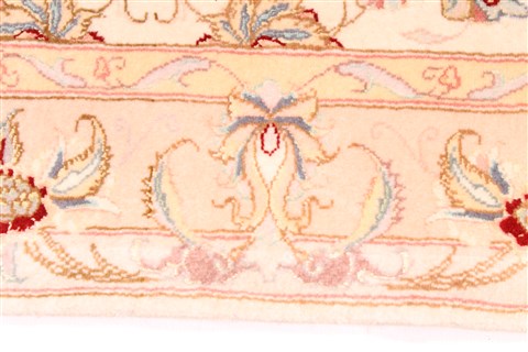Tabriz Beige Runner Hand Knotted 210 X 134 Area Rug 254-29945 Image 3