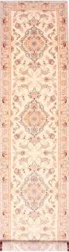 Tabriz Beige Runner Hand Knotted 2'10" X 13'4"  Area Rug 254-29945