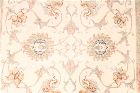 Tabriz Beige Runner Hand Knotted 28 X 194  Area Rug 254-29948 Image 2