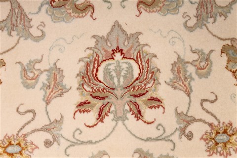 Tabriz Beige Runner Hand Knotted 28 X 194  Area Rug 254-29948 Image 3