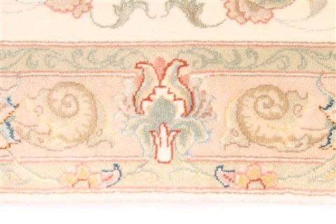 Tabriz Beige Runner Hand Knotted 28 X 194  Area Rug 254-29948 Image 4