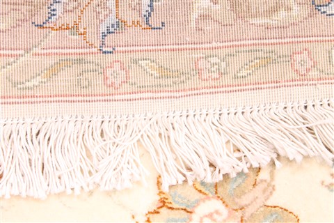 Tabriz Beige Runner Hand Knotted 28 X 194  Area Rug 254-29948 Image 6