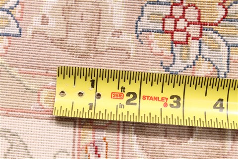 Tabriz Beige Runner Hand Knotted 28 X 194  Area Rug 254-29948 Image 7