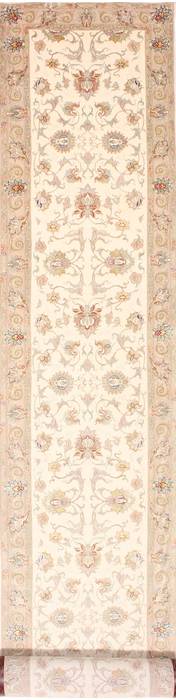 Tabriz Beige Runner Hand Knotted 28 X 194  Area Rug 254-29948 Image 0