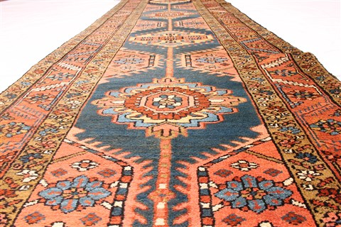 Heriz Blue Runner Hand Knotted 33 X 152 Area Rug 254-29953 Image 7