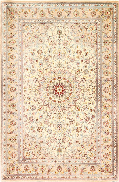 Qum Beige Hand Knotted 27 X 41 Area Rug 254-29965 Image 0