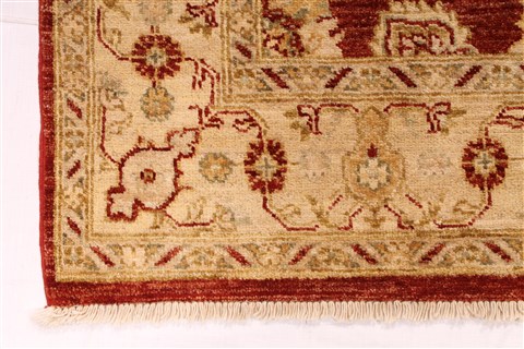 Pishavar Beige Hand Knotted 40 X 61  Area Rug 254-29977 Image 2