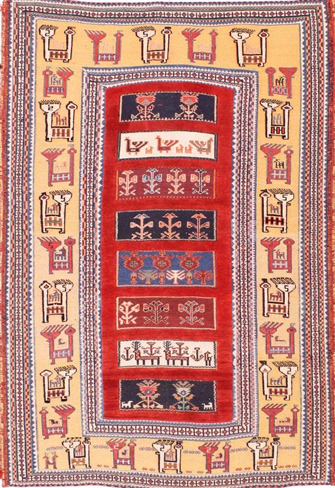 Gabbeh Blue Hand Knotted 310 X 58 Area Rug 254-29983 Image 0
