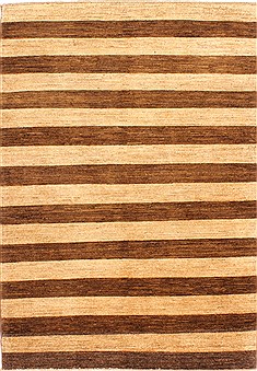 Pakistani Gabbeh Brown Rectangle 5x7 ft Wool Carpet 29991