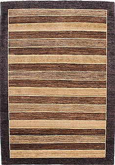 Pakistani Gabbeh Beige Rectangle 5x7 ft Wool Carpet 29992