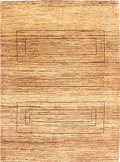 Pakistani Gabbeh Beige Rectangle 5x7 ft Wool Carpet 29995