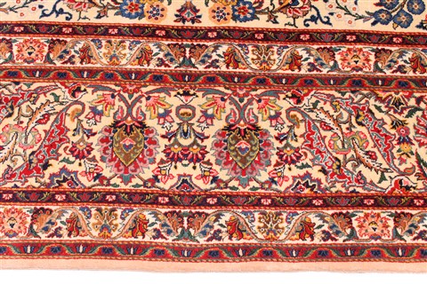 Kashan Beige Hand Knotted 108 X 1410 Area Rug 254-29998 Image 3