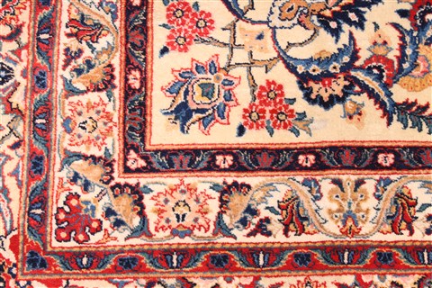 Kashan Beige Hand Knotted 108 X 1410 Area Rug 254-29998 Image 4