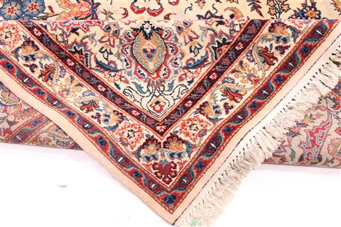Kashan Beige Hand Knotted 108 X 1410 Area Rug 254-29998 Image 9