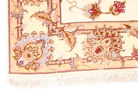 Tabriz Beige Runner Hand Knotted 411 X 115 Area Rug 254-29999 Image 1