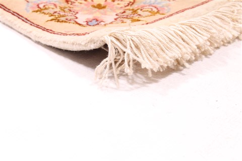 Tabriz Beige Runner Hand Knotted 411 X 115 Area Rug 254-29999 Image 5