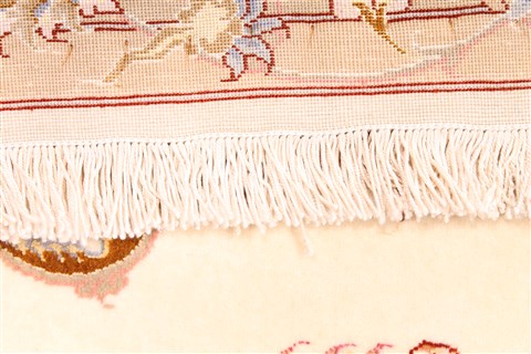 Tabriz Beige Runner Hand Knotted 411 X 115 Area Rug 254-29999 Image 6