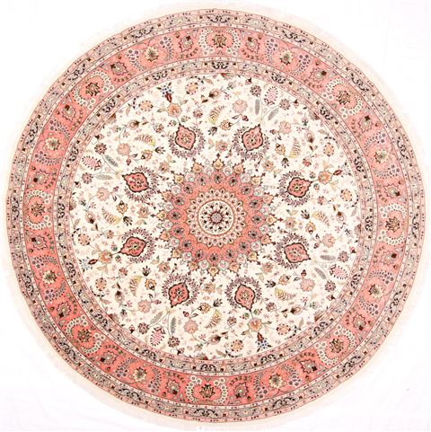 Tabriz Purple Round Hand Knotted 910 X 910 Area Rug 254-30002 Image 0