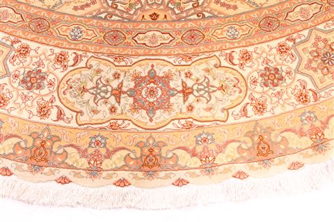 Tabriz Green Round Hand Knotted 910 X 910 Area Rug 254-30003 Image 1