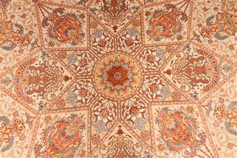 Tabriz Green Round Hand Knotted 910 X 910 Area Rug 254-30003 Image 2