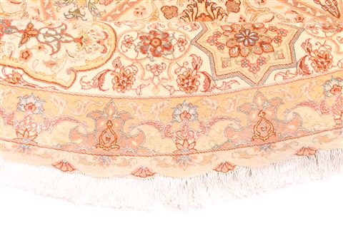 Tabriz Green Round Hand Knotted 910 X 910 Area Rug 254-30003 Image 8