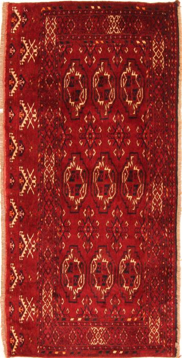Turkman Red Hand Knotted 26 X 54 Area Rug 253-30011 Image 0