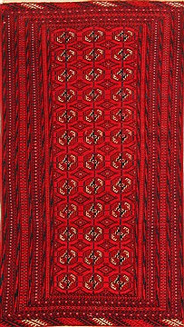 Bokhara Red Hand Knotted 3'7" X 6'5"  Area Rug 100-30016